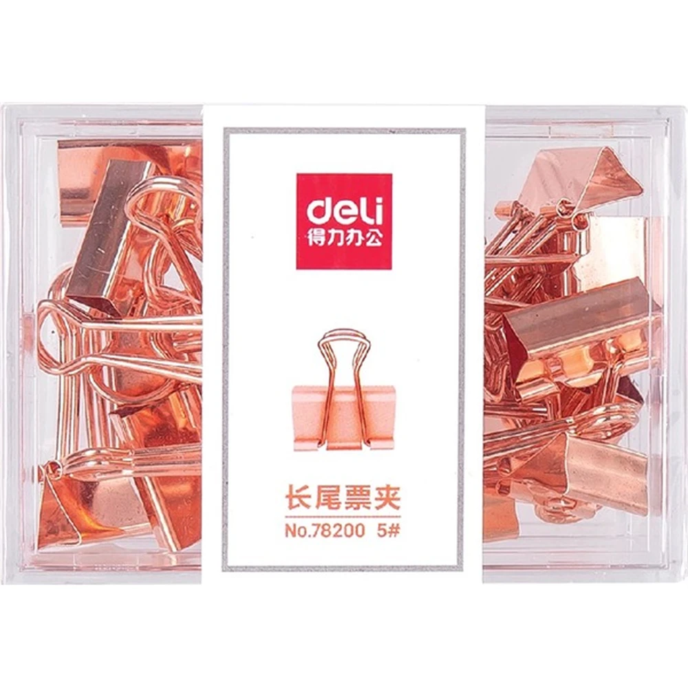 DELI Iratcsipesz metal 19mm Rose Gold 25pcs