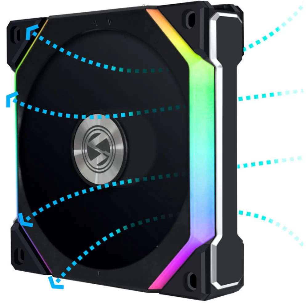 LIAN LI UNI FAN SL120 V2 reverse vane black - iPoncomp.com