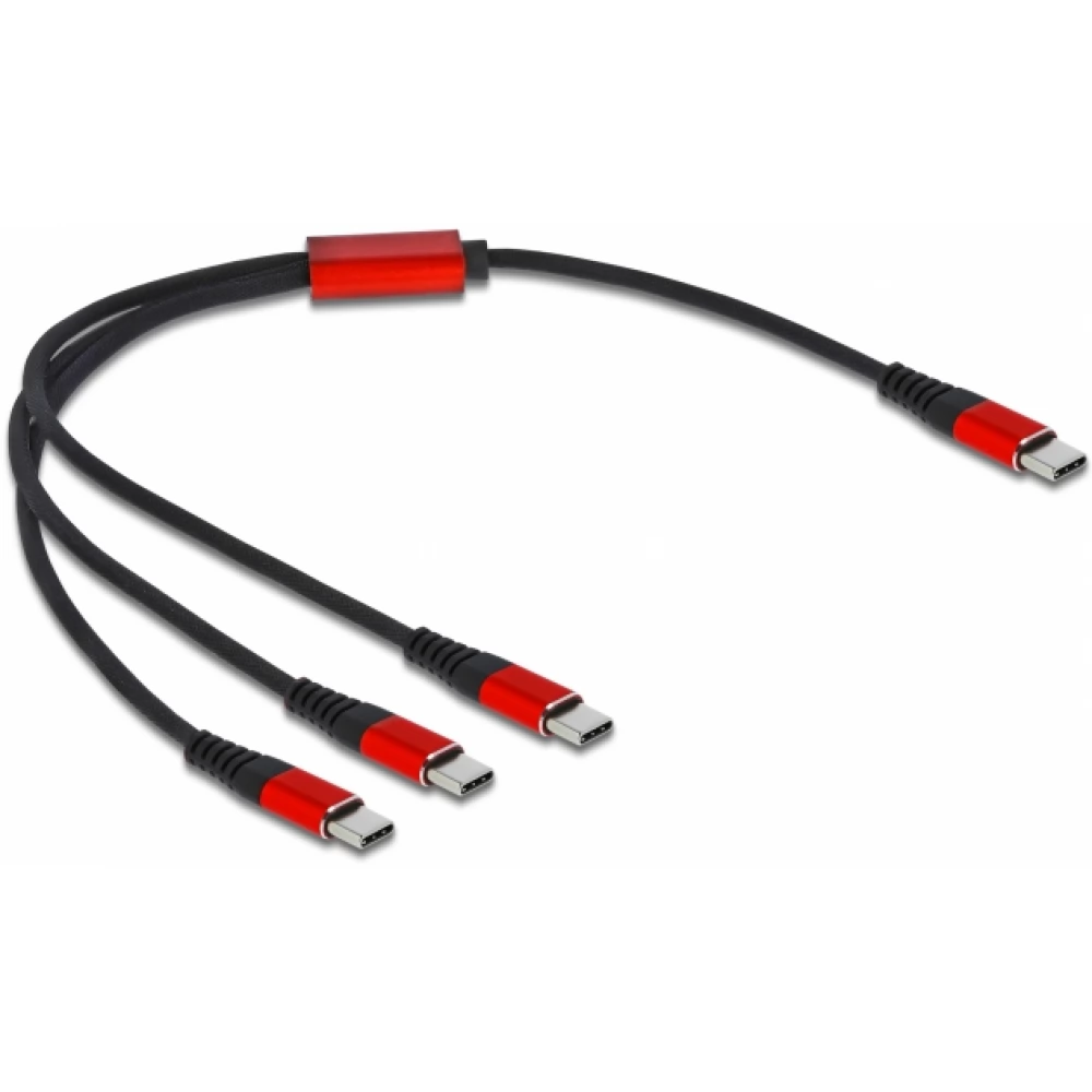 DELOCK USB 2.0 Type C Connector Black-Red 30cm 86712