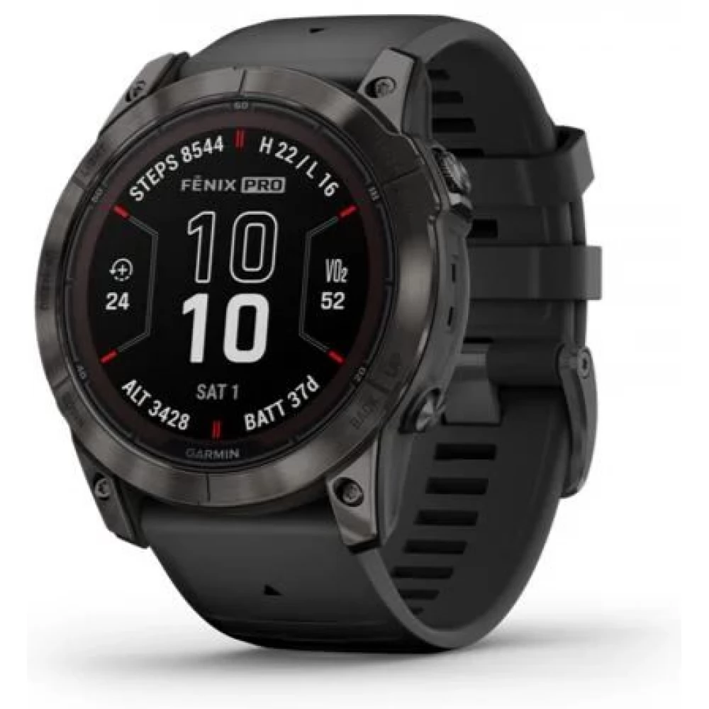 GARMIN Fenix 7X Pro Sapphire Solar gray-black silicone strap