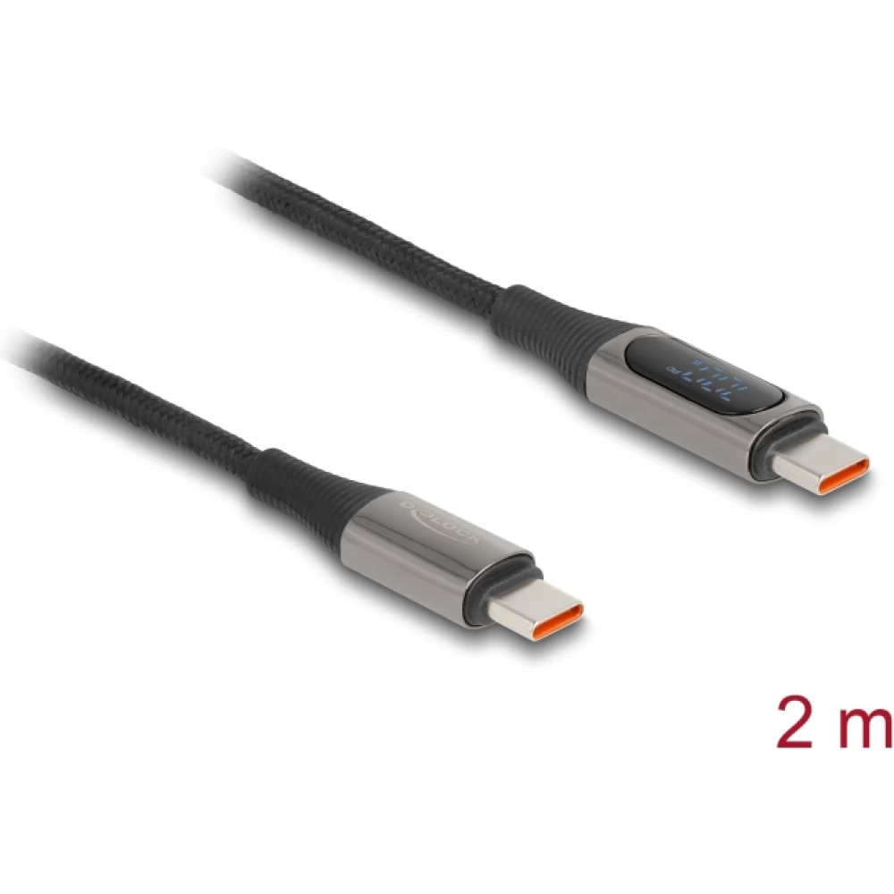 DELOCK USB 2.0 Type C Töltő/adat Black 2m 86809