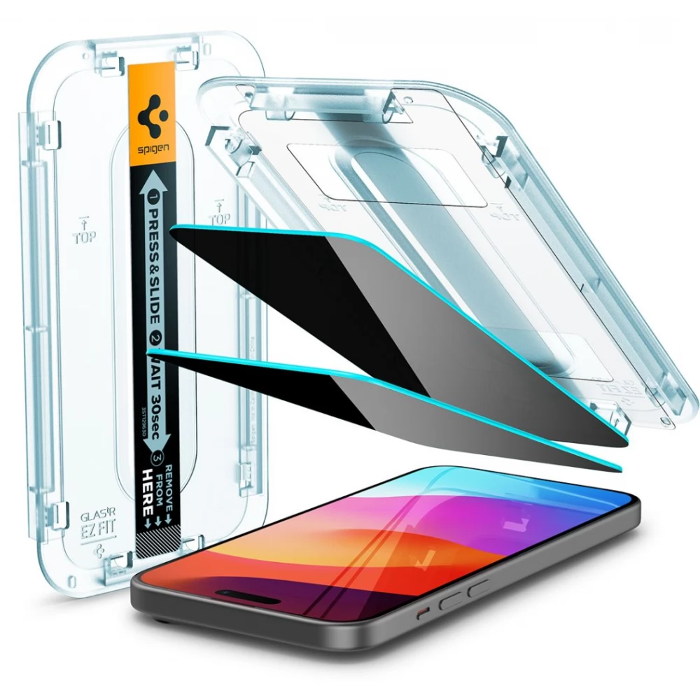 SPIGEN GLAS.tR EZ Fit Privacy Screen protector iPhone 15 2pcs