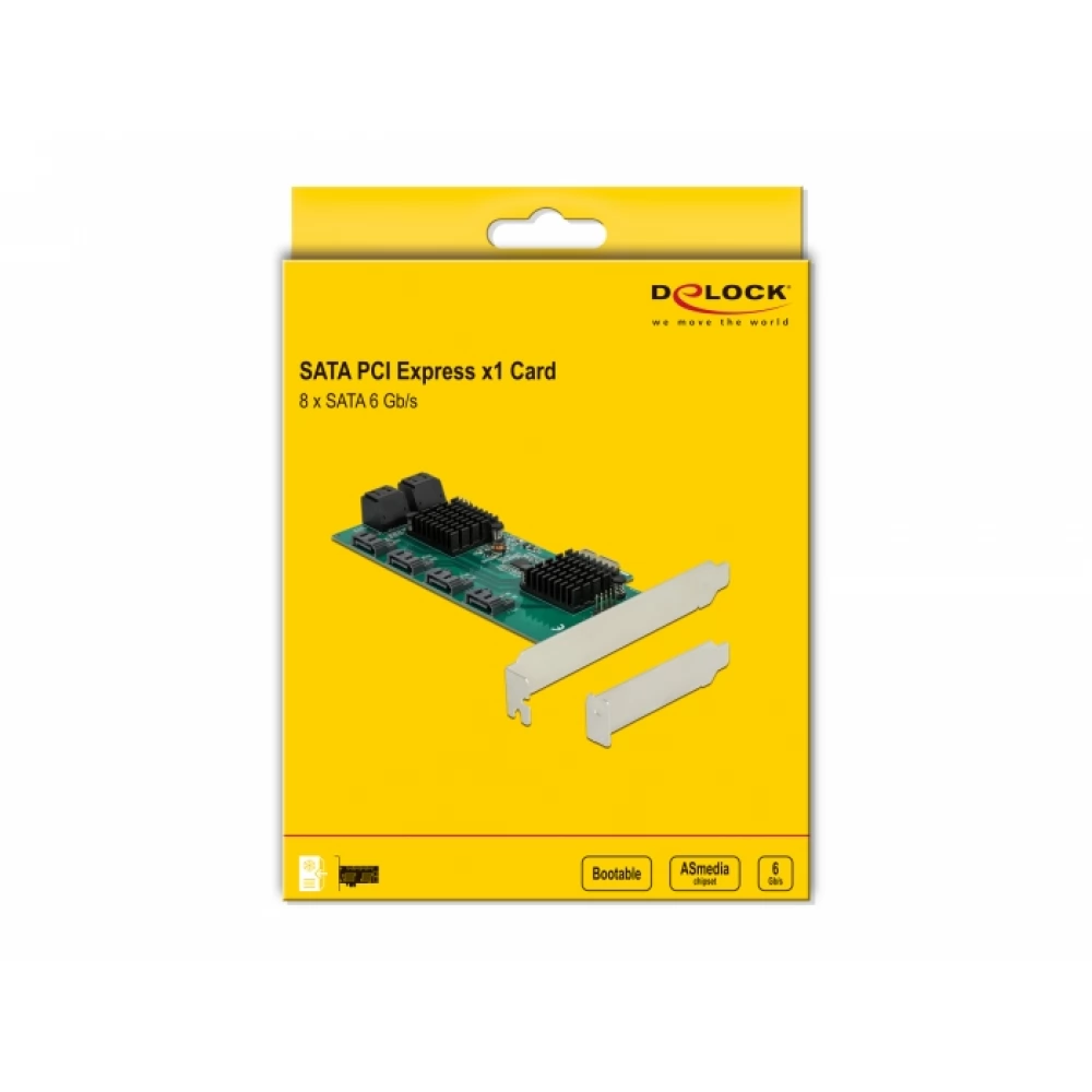 DELOCK 8 portos SATA PCI Express x1 Card - low profiles form factor ...