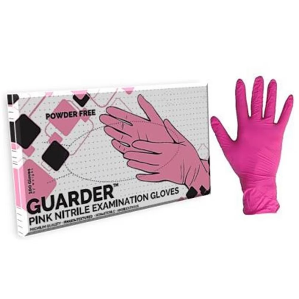 MAXTER Védőkesztyű nitril M méret 100 db púder nélküli pink