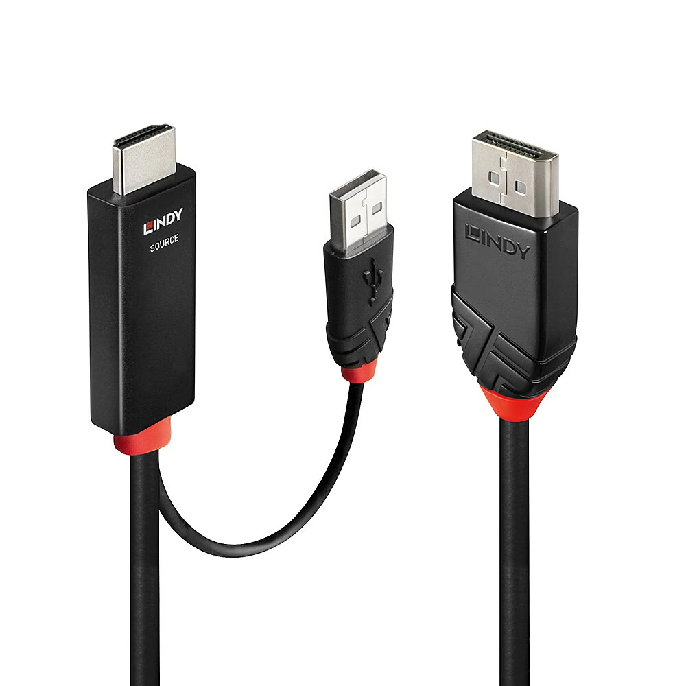 LINDY HDMI 2.0 DisplayPort 1.2/1.2a Converter Black 3m 41500