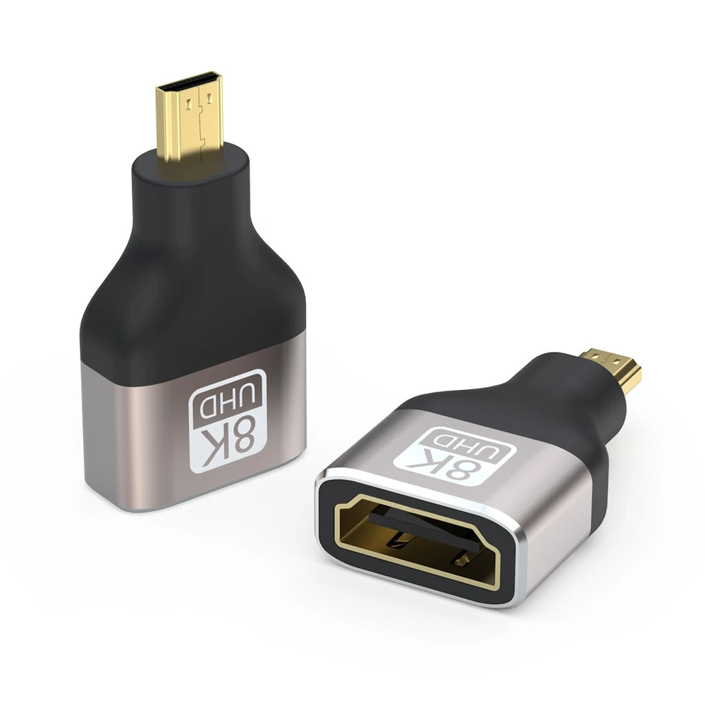 PREMIUMCORD HDMI 2.1 Micro HDMI transformator Crna-Siva 3cm KPHDMA-44