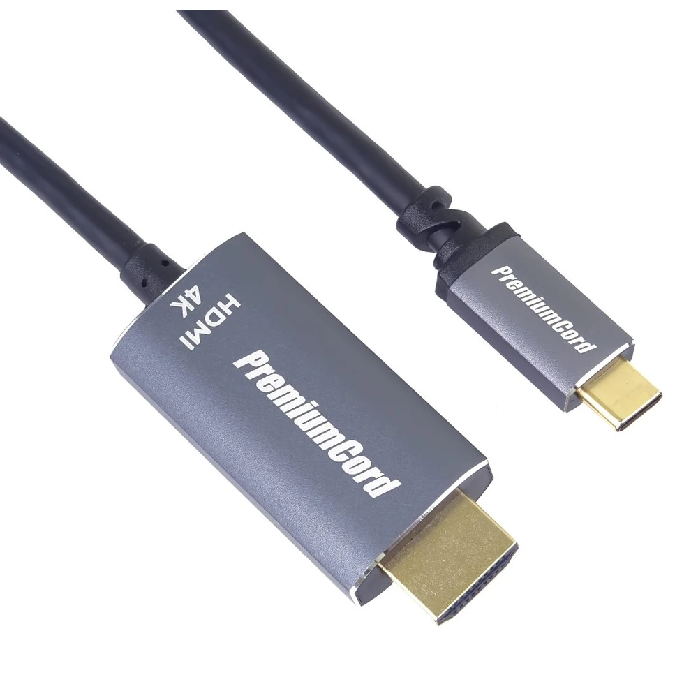 PREMIUMCORD USB 3.0 Type C HDMI 2.0 Transformator Schwarz 1.8m KU31HDMI03