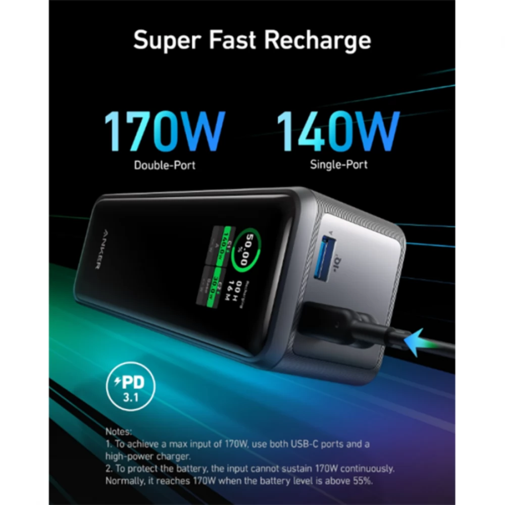 ANKER Prime Powerbank 27650mAh 250W black - iPoncomp.com