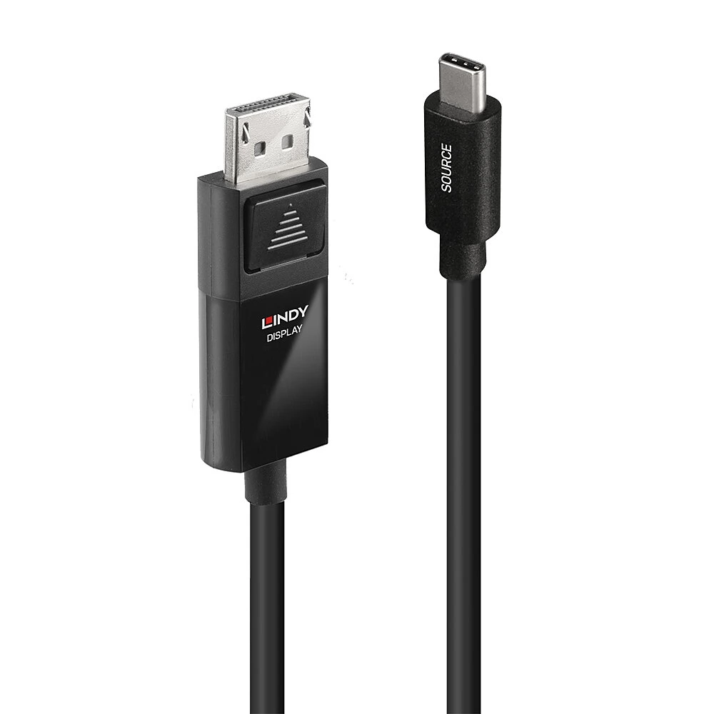 LINDY USB 3.1 Type C DisplayPort 1.4 Átalakító Fekete 2m 43342