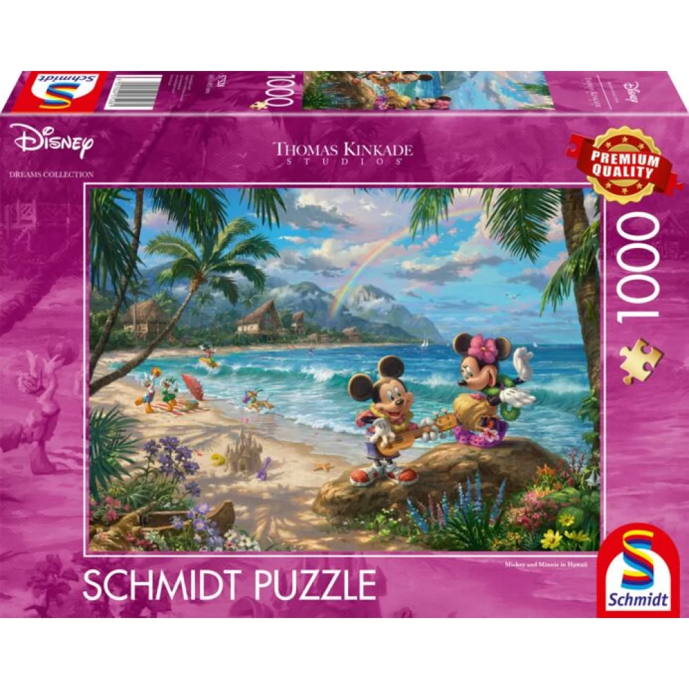 SCHMIDTSPIELE Puzzle game 1000 pieces Thomas Kinkade Minnie and Miki mouse Hawaii-on