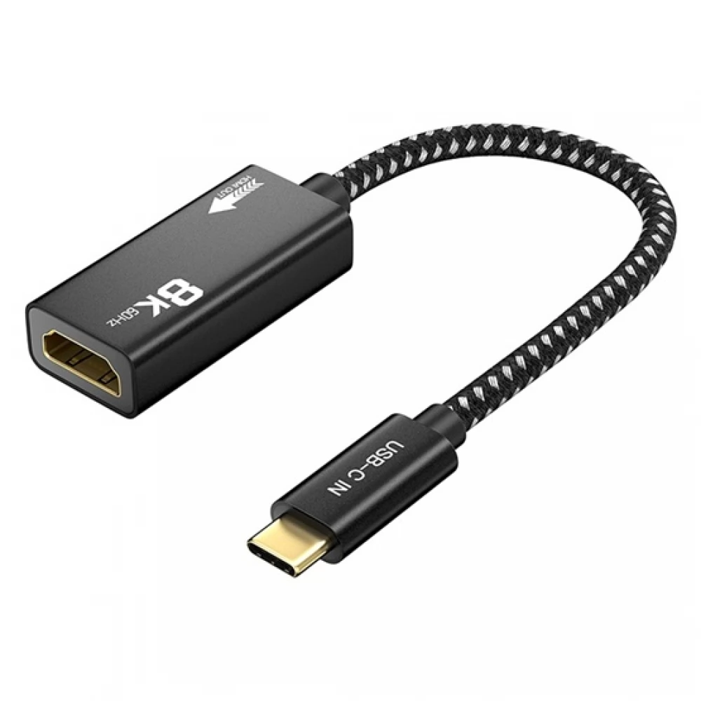 AVAX USB 3.1 Type C HDMI 2.1 Átalakító Fekete 20cm AD901