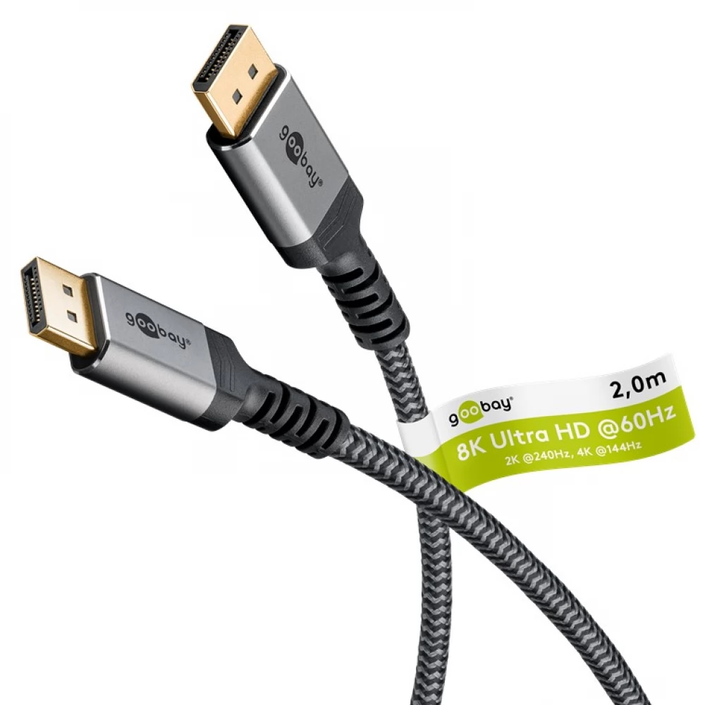 GOOBAY DisplayPort 1.4 Liaison Schwarz und Grau 2m 65265