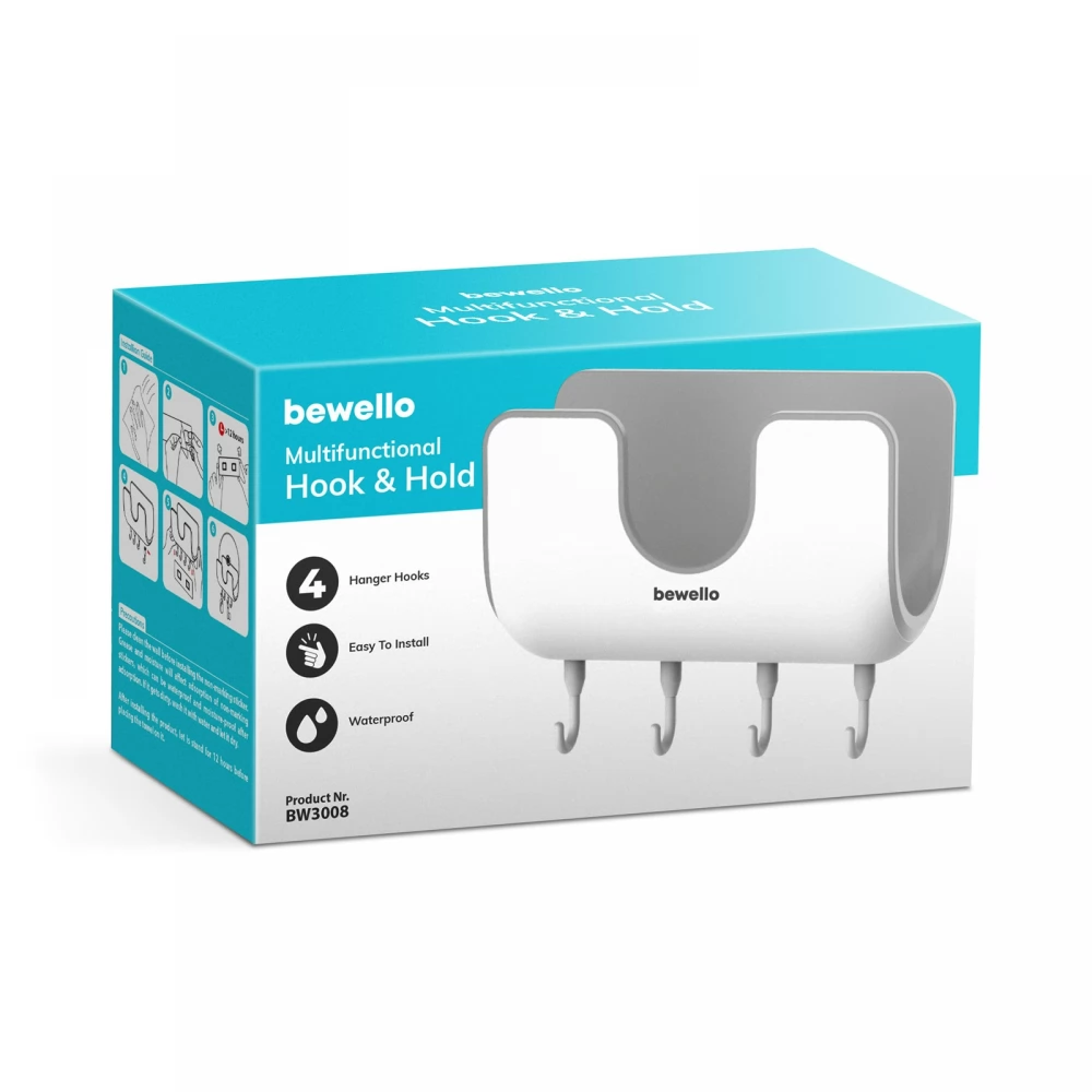 BEWELLO Multifunctional holder 4 hanger