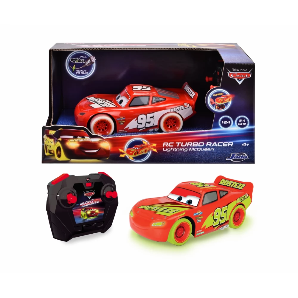 JADA TOYS Glow Racers Cars Lightning McQueen night Backlit