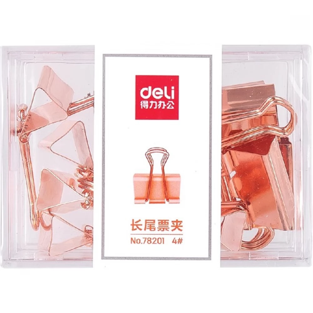 DELI Iratcsipesz metal 25mm Rose Gold 12pcs