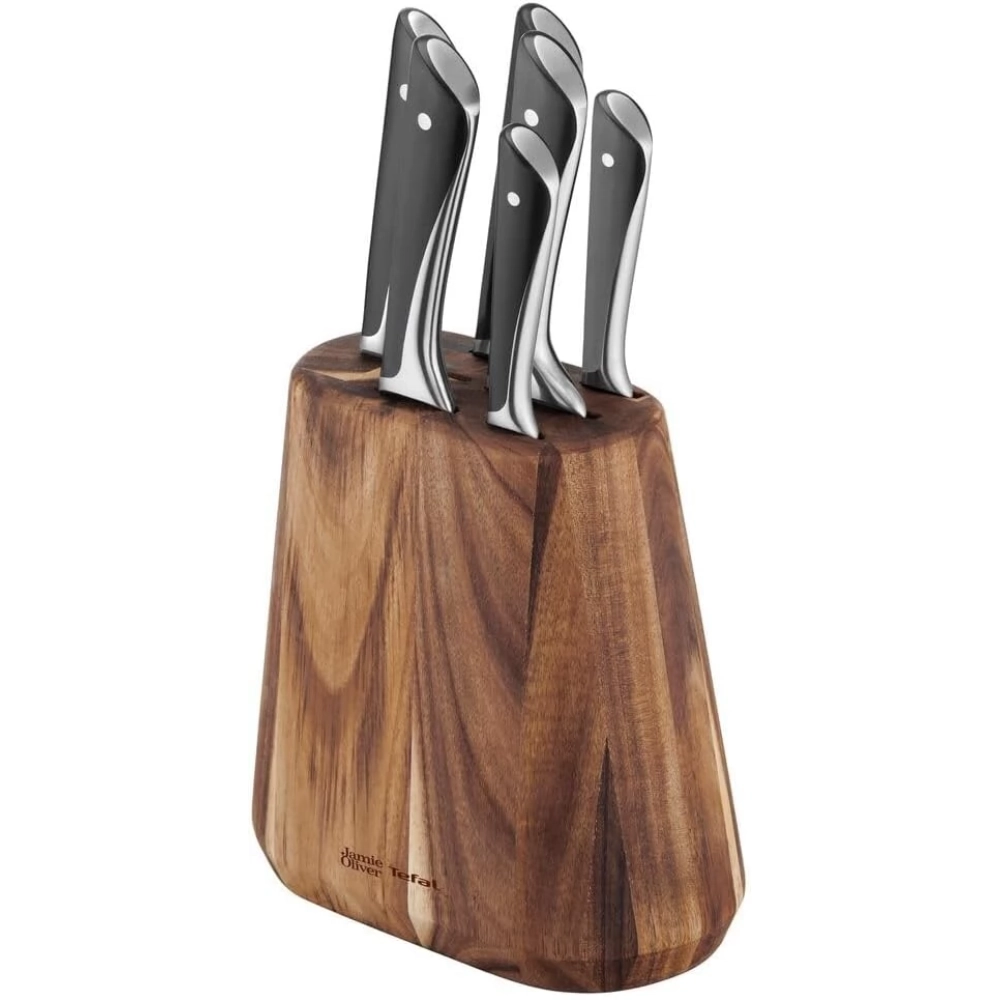 TEFAL K267S656 Jamie Oliver Cuţit set salcâm cu suport 7buc Inox