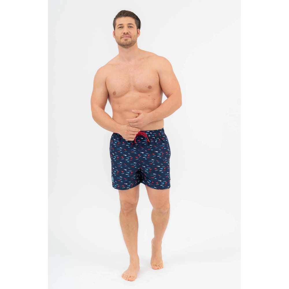 BUDMIL Beach short Férfi S s.kék mintás