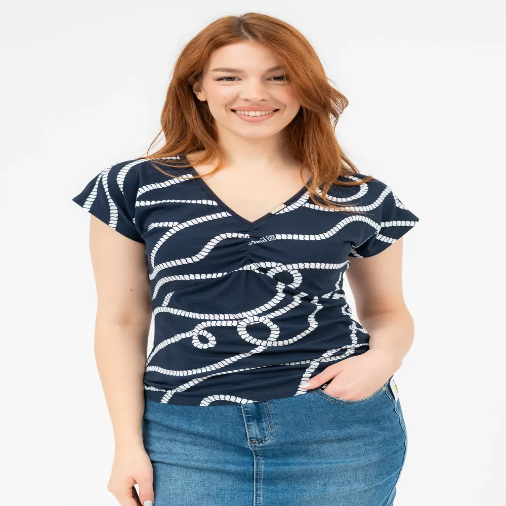 BUDMIL karcsúsított polo Female S s.kék-fehér