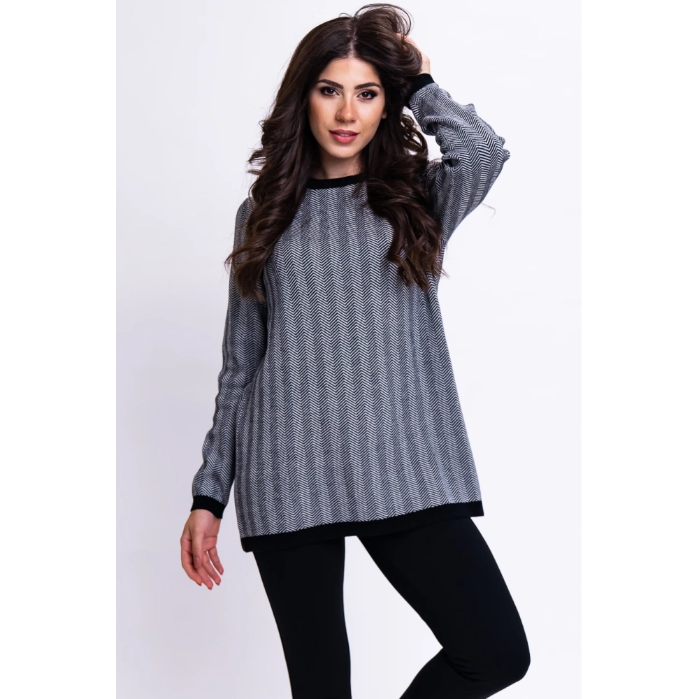 BUDMIL Kötött sweater Female XXL black-white