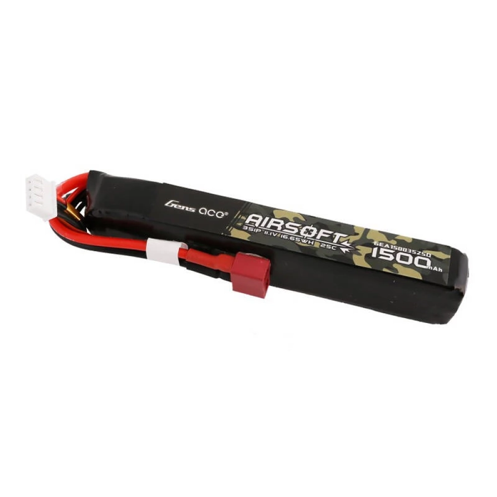 GENS ACE Airsoft 25C 1500mAh 3S1P 11.1V T-plug LiPo akkumulátor