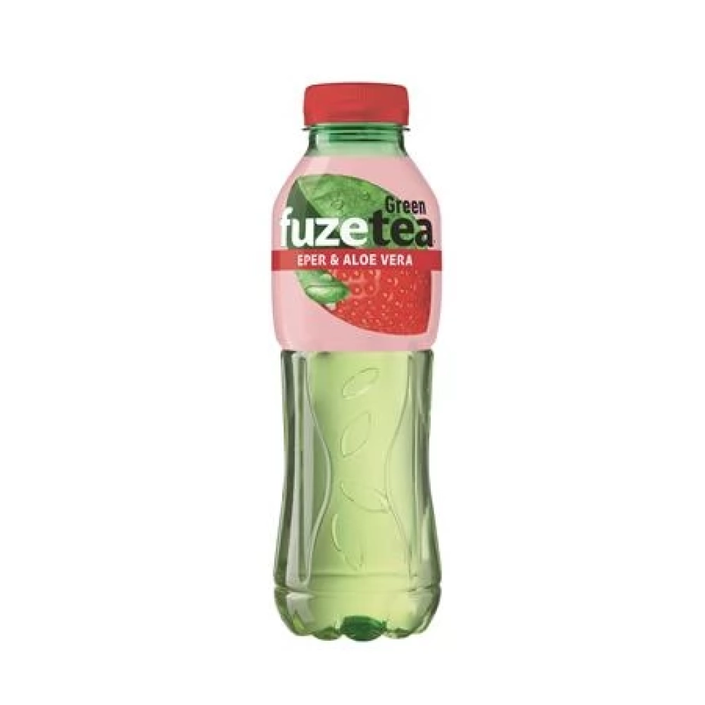 FUZETEA Üdítőital szénsavmentes 0.5L zöld tea eper-aloevera