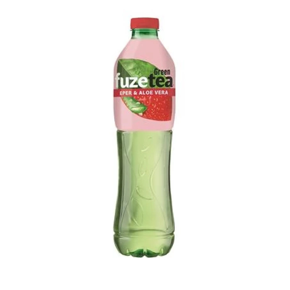 FUZETEA Üdítőital szénsavmentes 1.5L zöld tea eper-aloevera