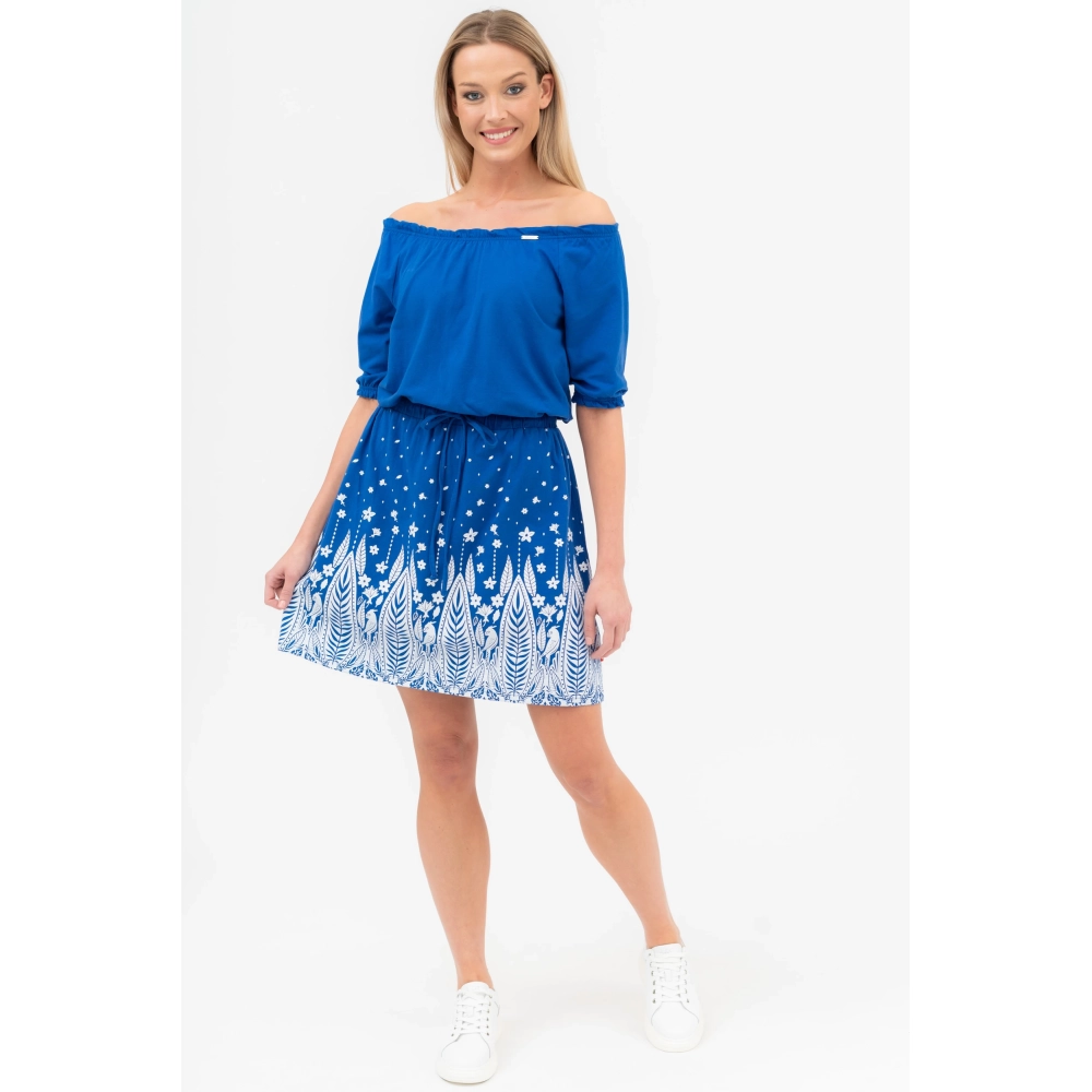BUDMIL Summer Dress Female S blue and white