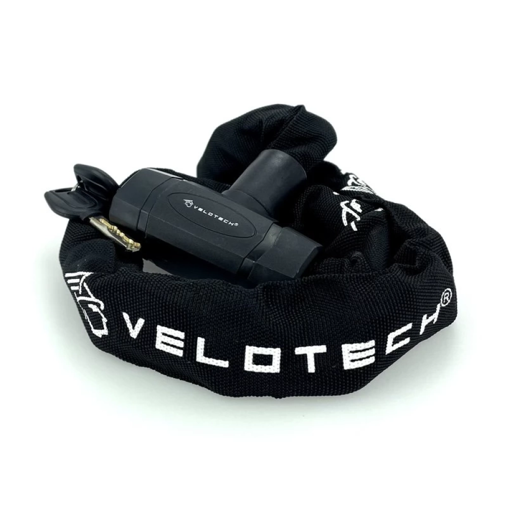 VELOTECH Kerékpárzár láncos 0.8x90 cm fekete