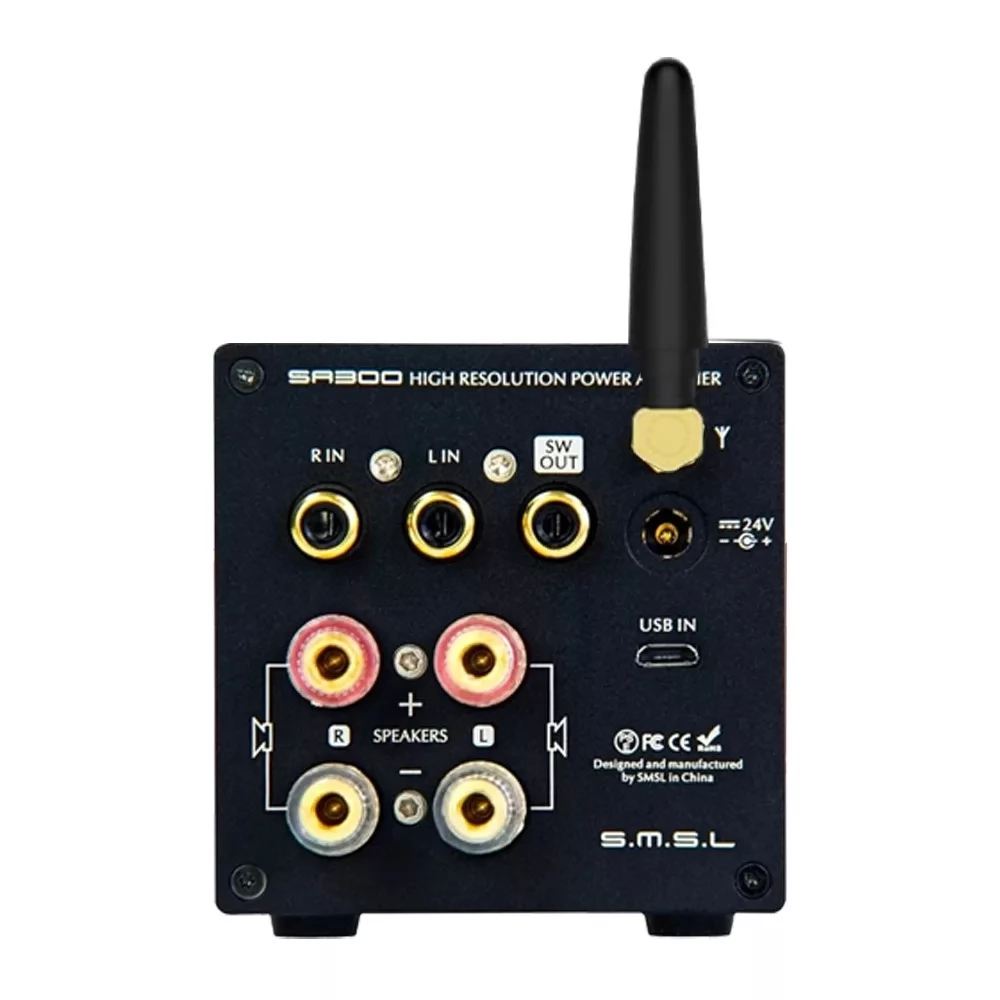 SMSL SA300 Table stereo amplifier USB DAC Bluetooth Black
