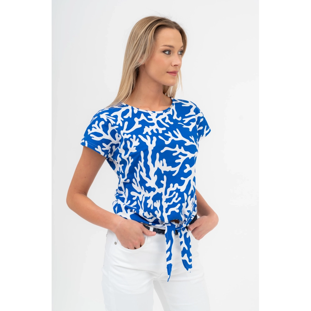 BUDMIL Derékkötős polo Female S blue and white