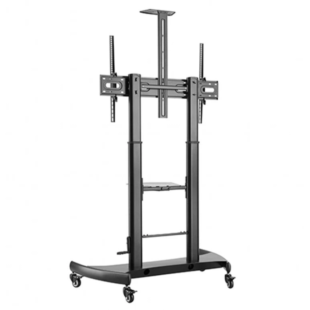 GEMBIRD TVS-100T-02 Adjustable height TV floor stand roller wheels 60-100"