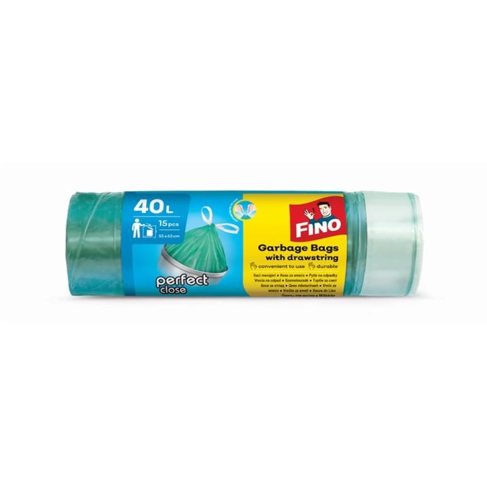 FINO Perfect Close Szemeteszsák önzáró szalagos 40 l 15 db