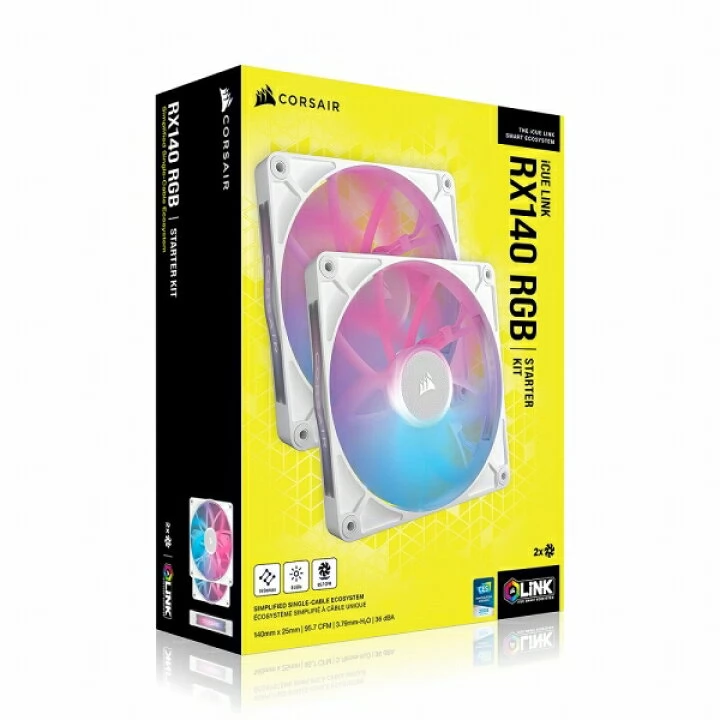 CORSAIR iCUE LINK RX140 RGB white 2 pieces set controller