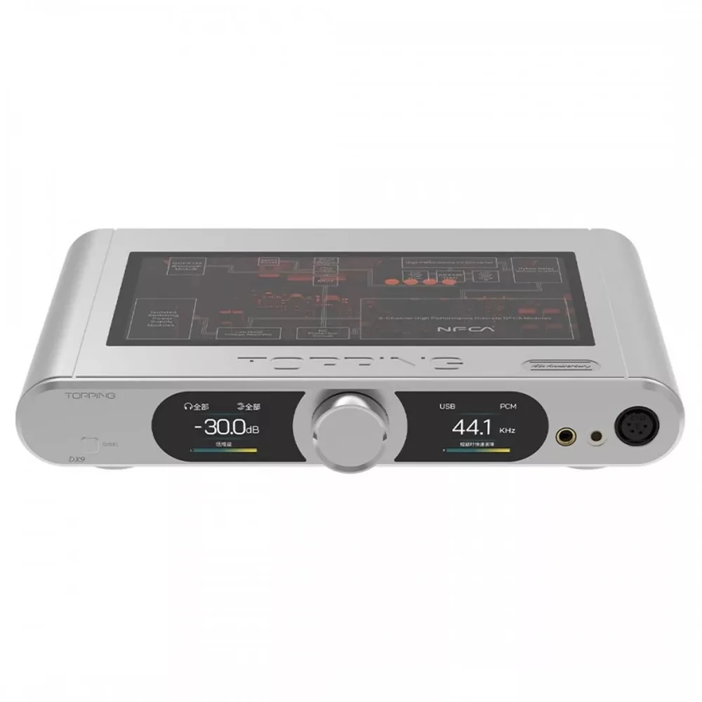 TOPPING DX9 Table DAC and NFCA headphone amplifier Silver - iPoncomp.com