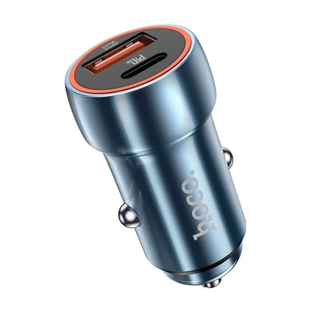 HOCO Z46A car charger Type C + USB QC3.0 20W saphire blue
