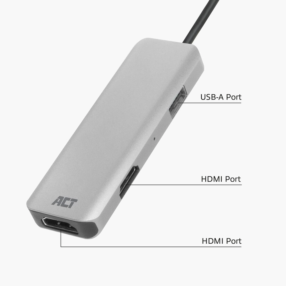 ACT CONNECTIVITY USB-C 4K multiport adapter 2 HDMI monitorhoz USB-A ...
