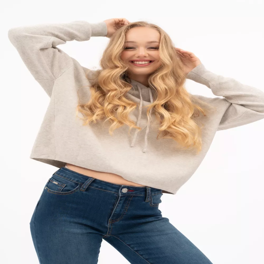 BUDMIL Kötött sweater Female S beige melanzs