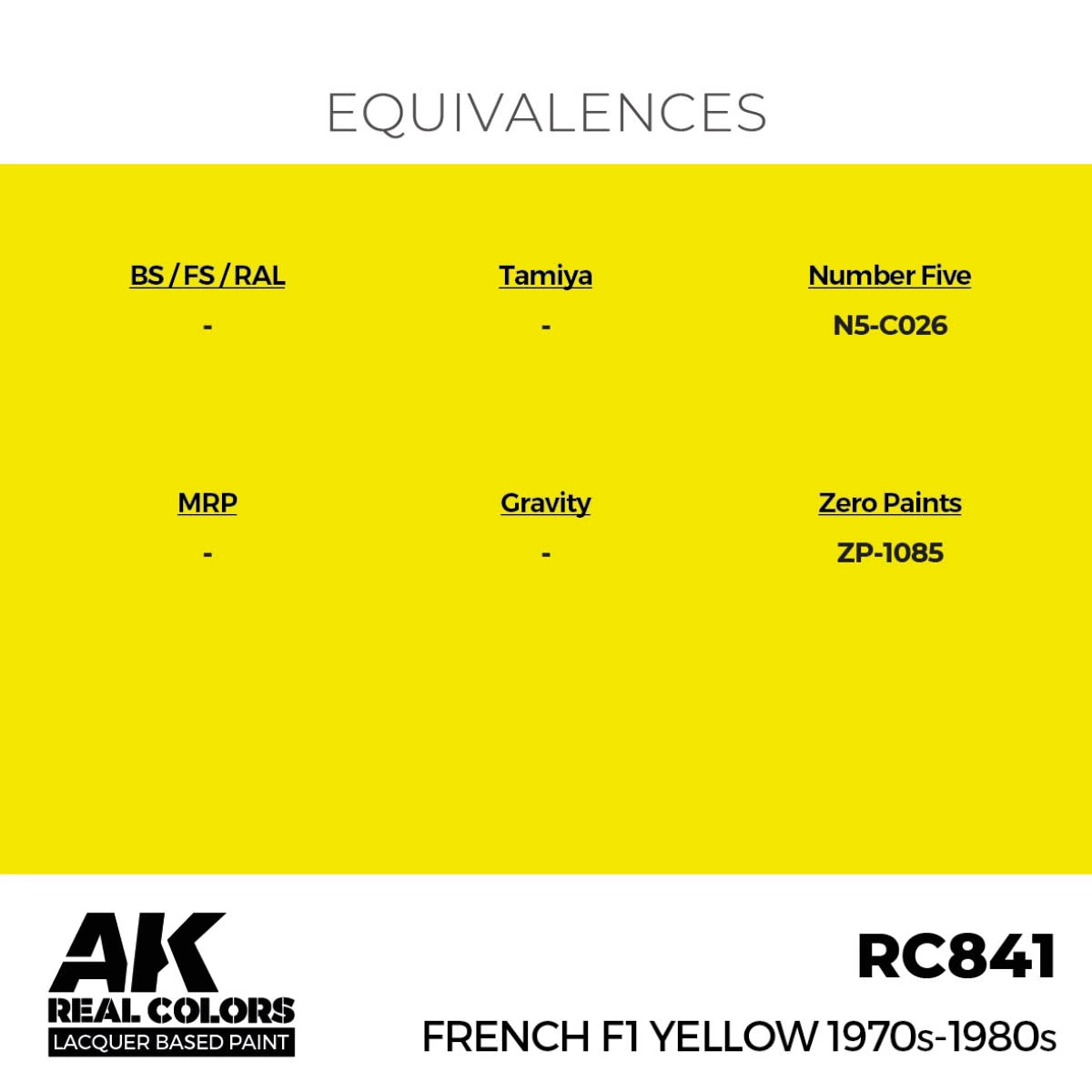 AK INTERACTIVE Real Colors Lacquer Based Paint French F1 Yellow 1970s ...