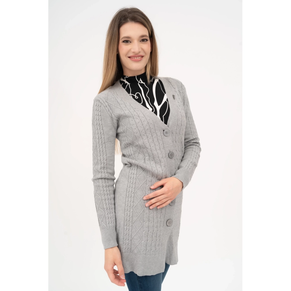 BUDMIL Kötött kardigán Female M grey melanzs