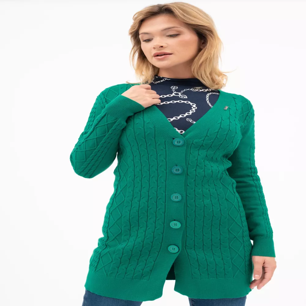 BUDMIL Kötött kardigán Female XS s.zöld