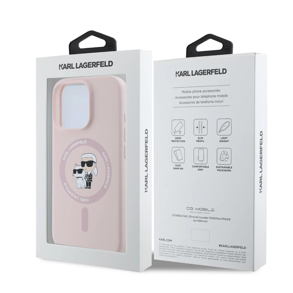 Coque IPhone 13 Pro Max Karl Lagerfeld | Silicone Rose Pêche | Profil Fin | Neuf