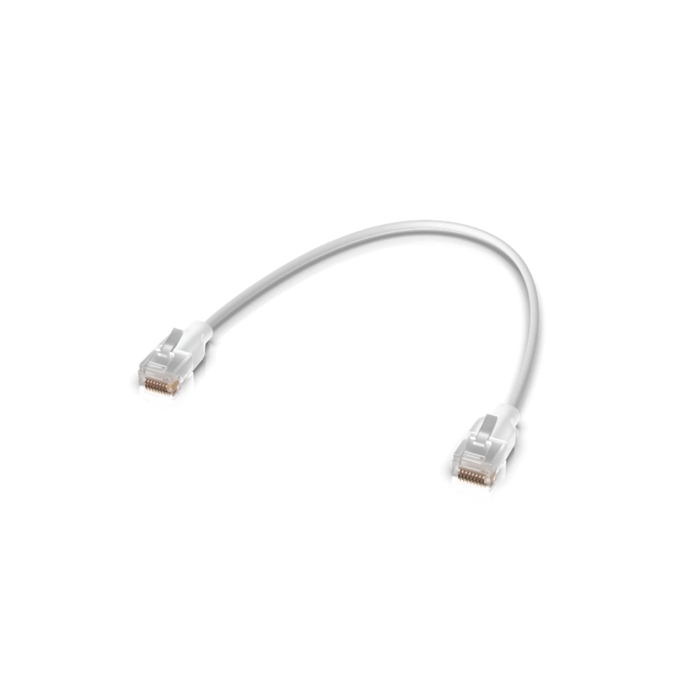 UBIQUITI UTP CAT6 Conector Transparent 15cm UACC-CABLE-PATCH-EL-0.15M-W-24