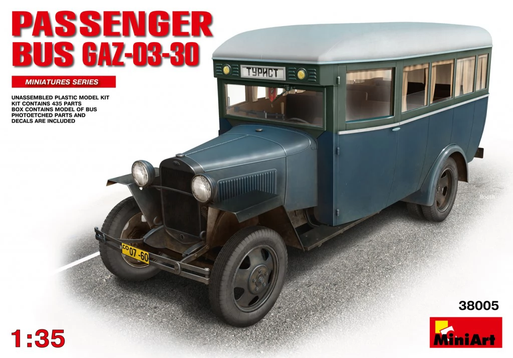MiniArt 35149 – GAZ-03-30 Bus (Mod. 1938) Im Maßstab 1:35 – Originalgetreuer Plastikmodellbausatz Mit Photoätzteilen – Für Dioramen Und Sammler