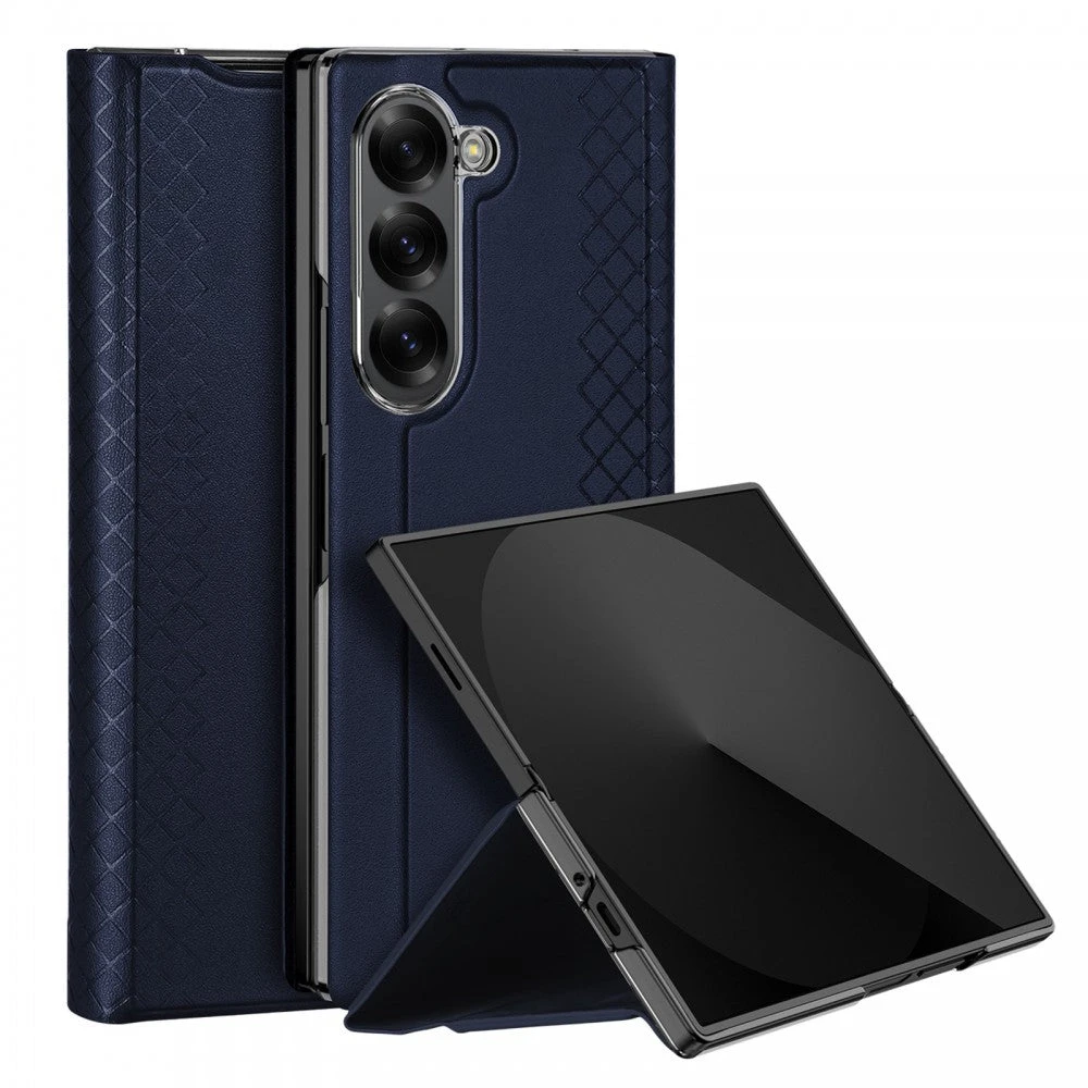 CELLECT Flip stranica procvat case Samsung Galaxy Fold6 tamno plavo