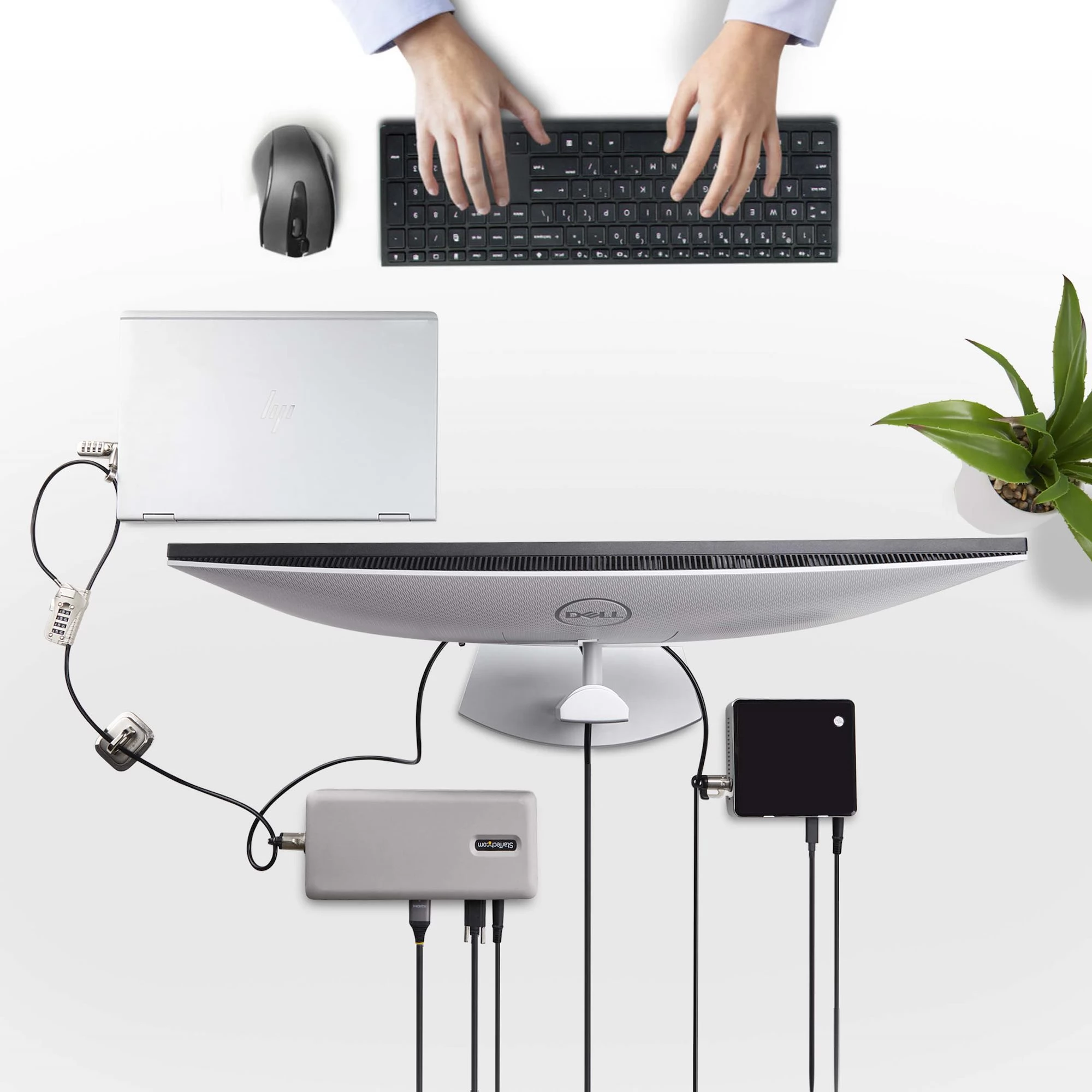 STARTECH 3M4-DESK-LOCKING-KIT Laptop/Desktop and Peripheral Lock Kit ...