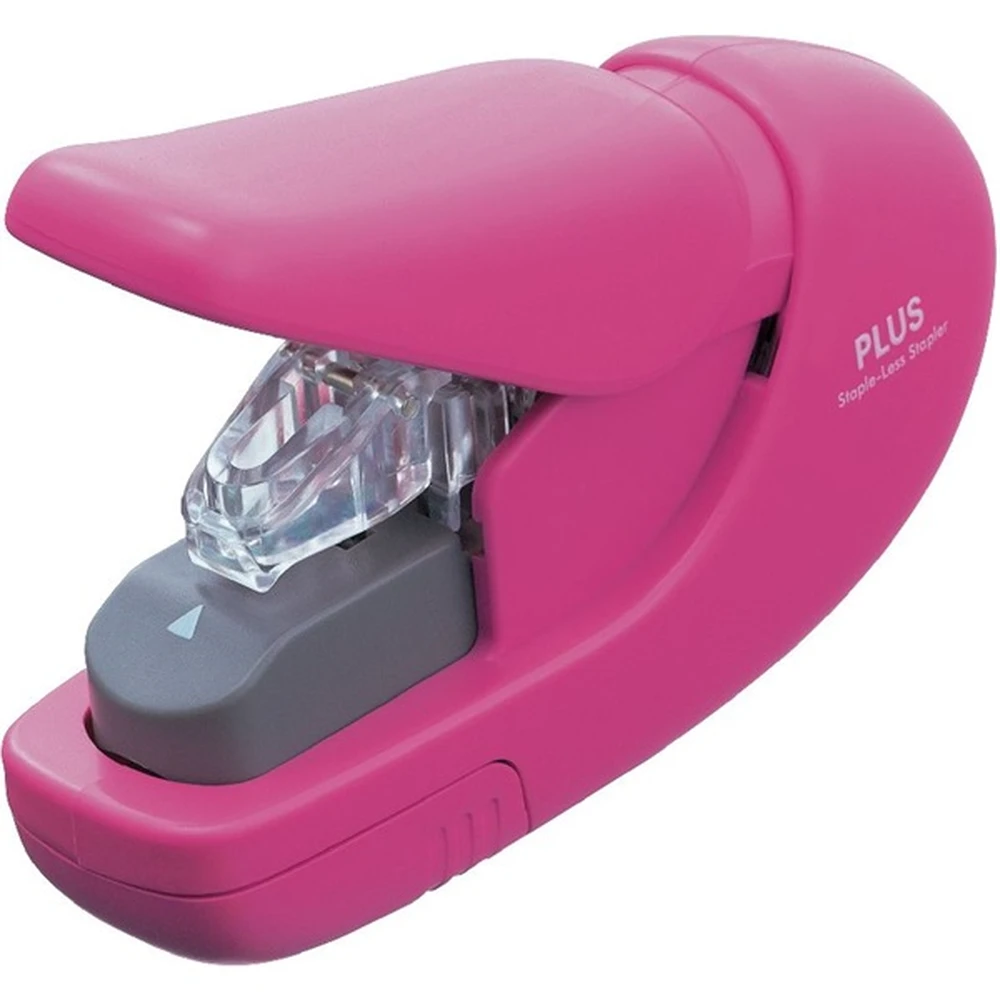PLUS JAPAN Kézi kapocsmentes tüző- és lyukasztógép pink