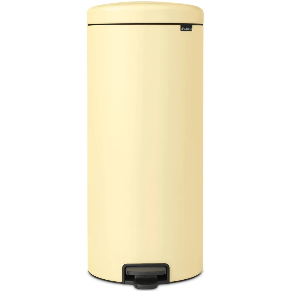 BRABANTIA NewIcon pedálos hulladékgyűjtő szagmentesen záródó Soft-Close fedél műanyag tartály 30L - G méret acél kellemes sárga - 233845