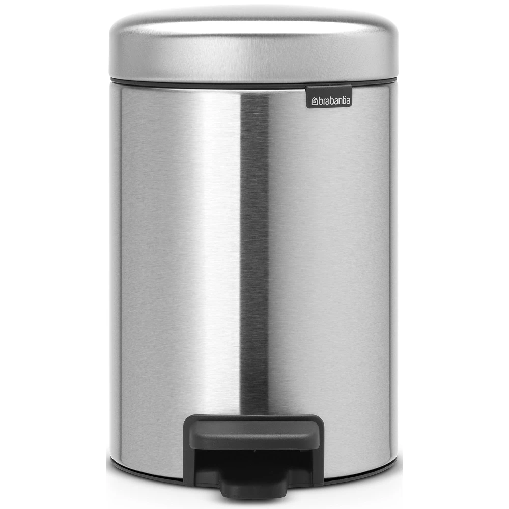 BRABANTIA NewIcon pedal waste collection szagmentesen záródó Soft-Close lid plastic container 3L - V size r.m. steel silk - 113222