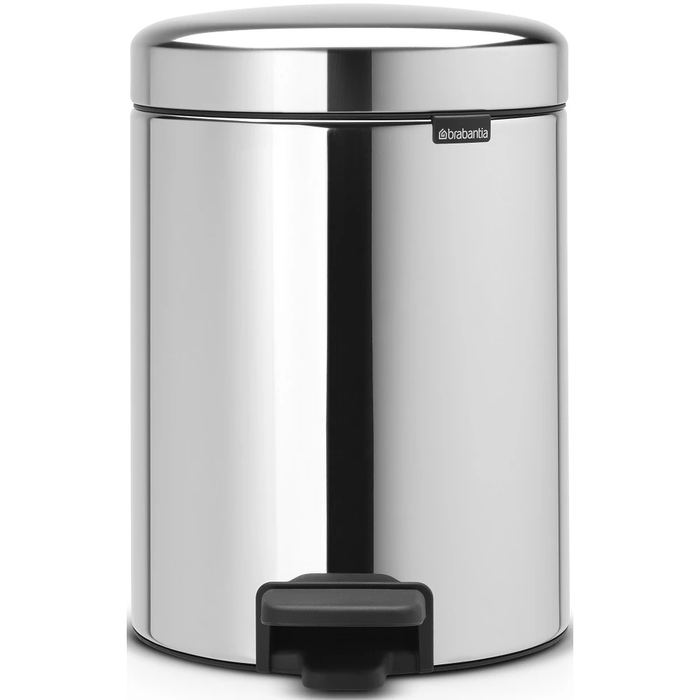 BRABANTIA NewIcon pedal waste collection szagmentesen záródó Soft-Close lid plastic container 5L - W size r.m. steel bright - 112621