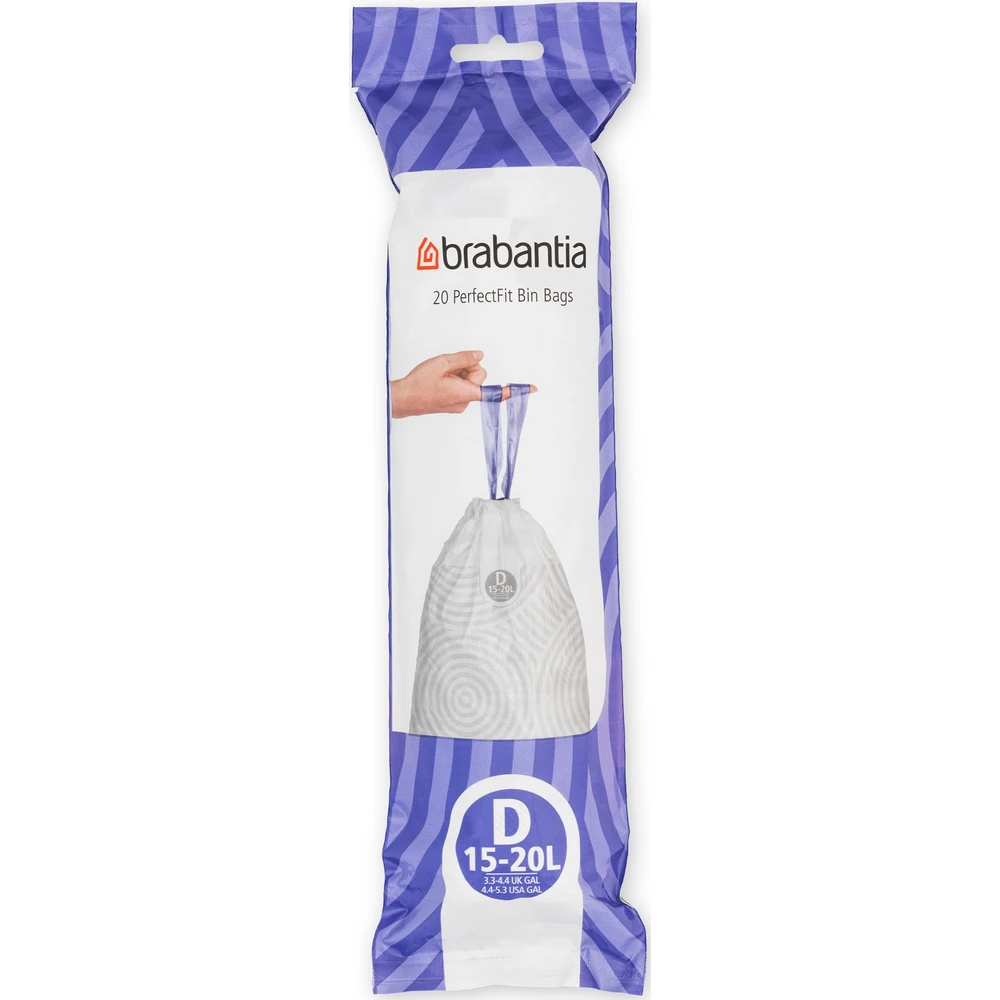 BRABANTIA PerfectFit szemeteszsák D méret 15-20L 20 zsák/tekercs - 246760